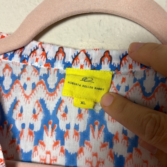 Roberta Roller Rabbit Women's Vneck Tunic Silk Blouse Long sleeve Size XL - Picture 3 of 9